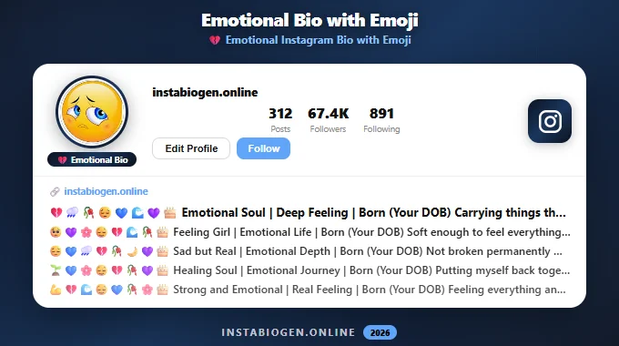 Emotional Instagram Bio with Emoji